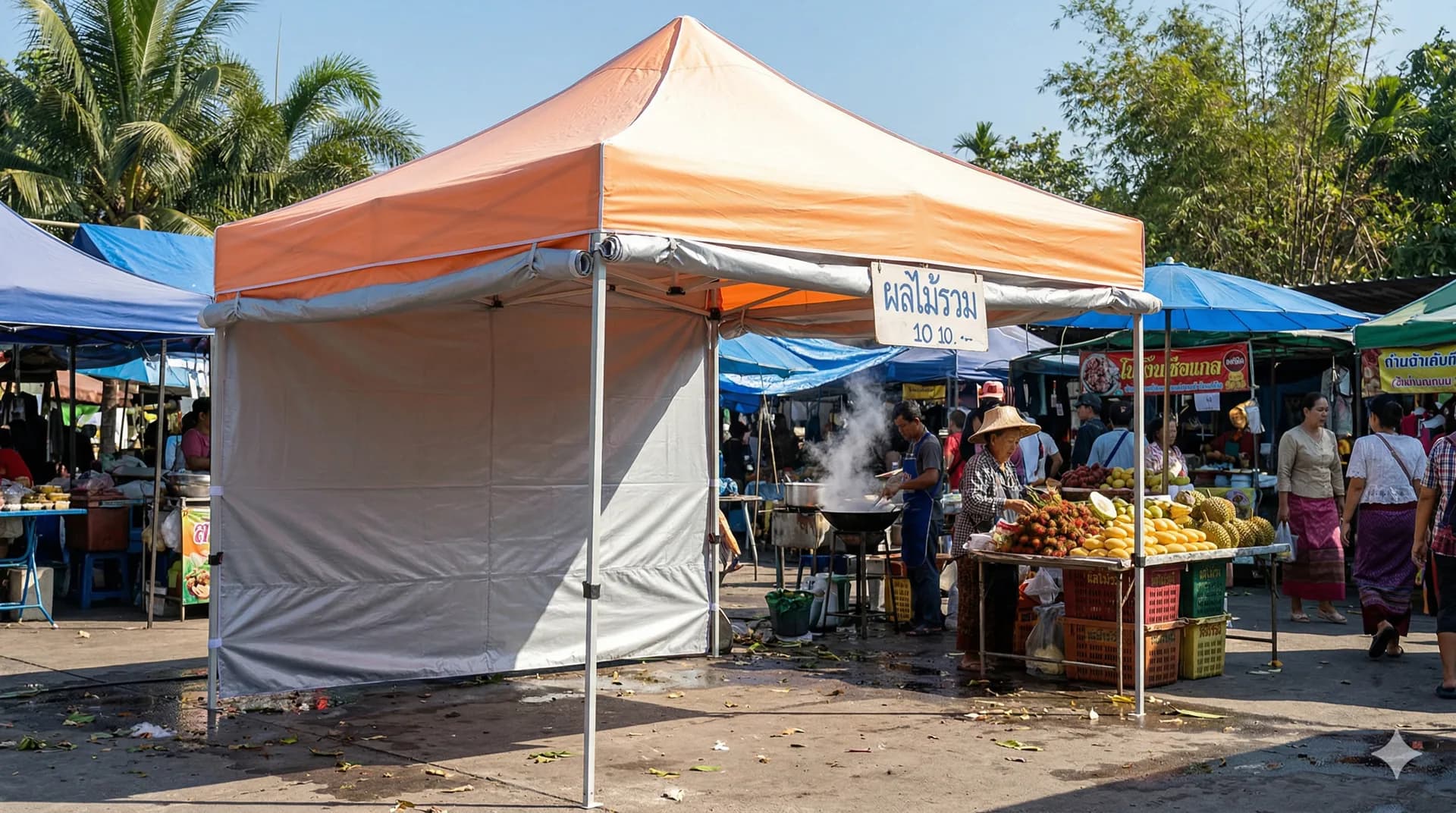 ผ้าใบเต็นท์พับ PVC UV รุ่น Standard