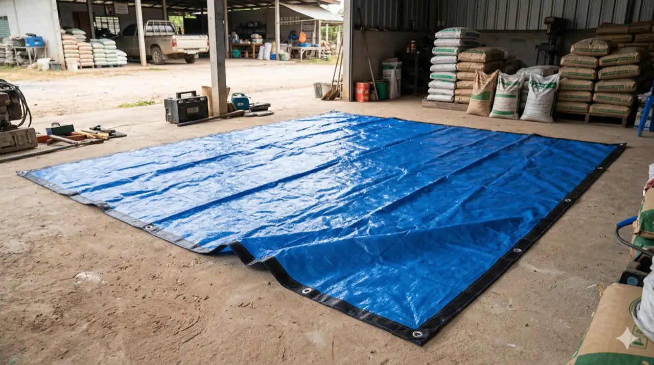 ผ้าใบ PE สีเขียว