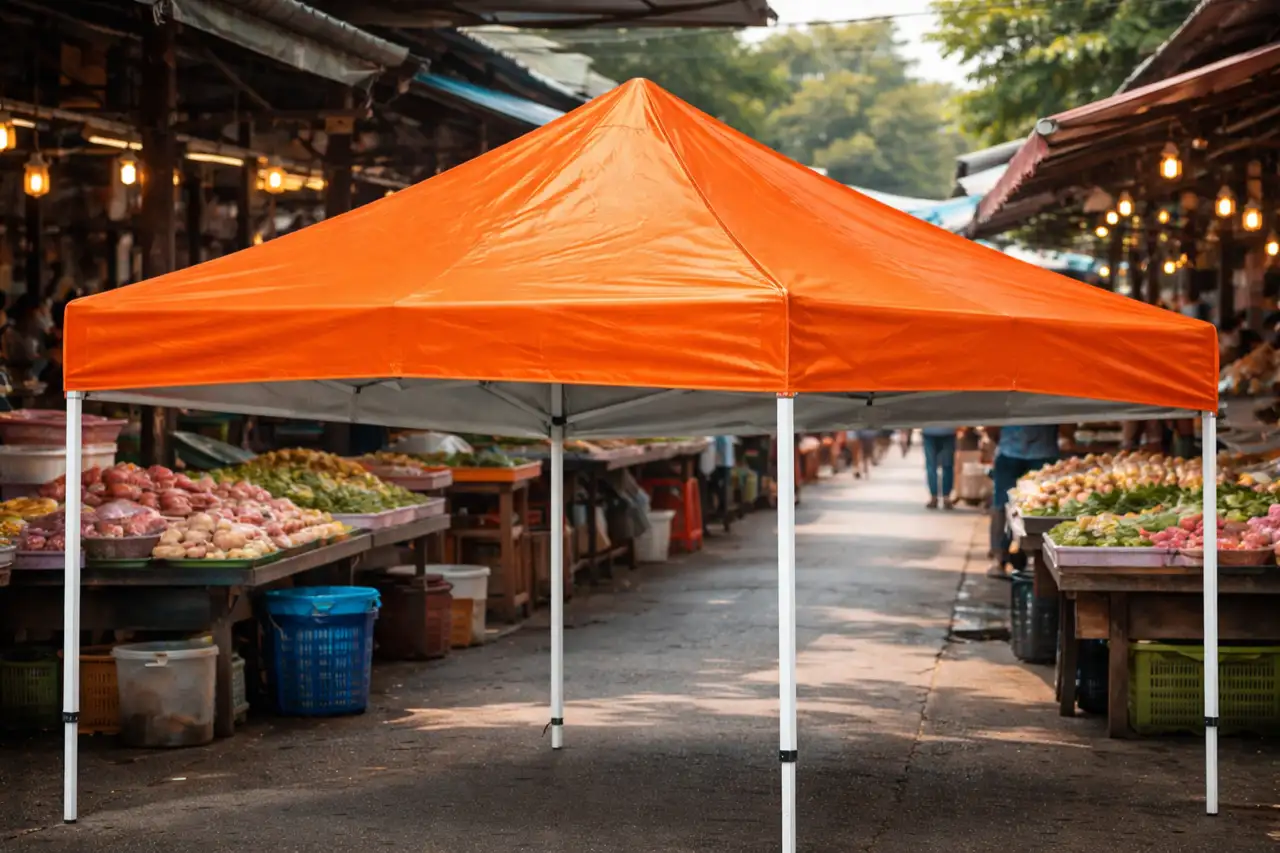 ผ้าใบเต็นท์พับ สีสด